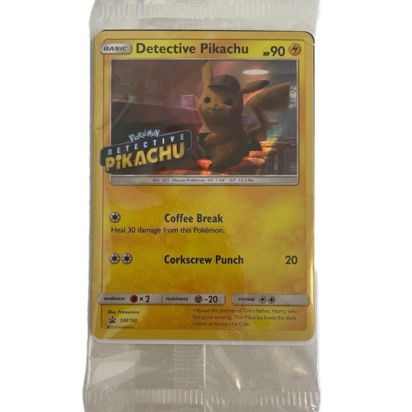 how rare is the detective pikachu card 5 Assorted Movie Holo Pokemon Cards JAB Games13 favorite character Detective Pikachu 10/18 Detective Pikachu